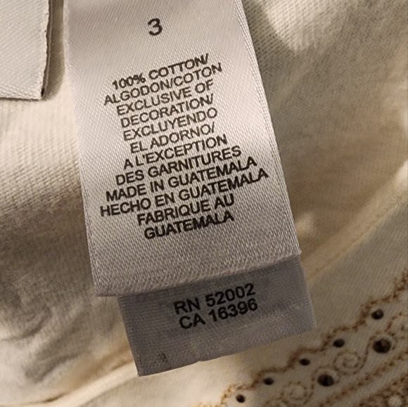Villager Cream Short Sleeve Blouse/Embroidery - Size 3 - Picture 5 of 5